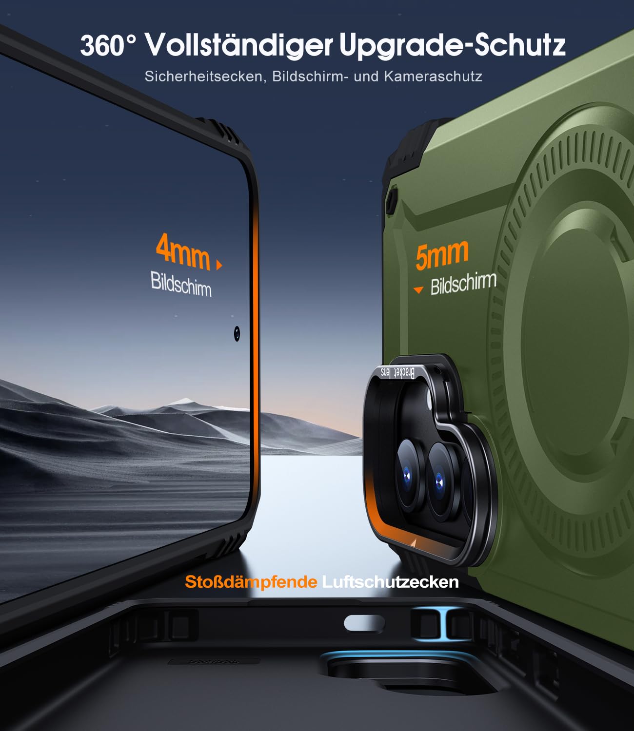 AOUIA Samsung Galaxy S24/S25 Hülle mit MagSafe Kompatibilität, Eingebauter Ständer und Militärischer Schutz - Magnetische Handyhülle in Rot 6