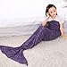 Roluck Mermaid Tail Blanket, Handmade, Warm Keeper, Autumn Winter, Living Room Sleeping Use Blanket for Girls, Purple