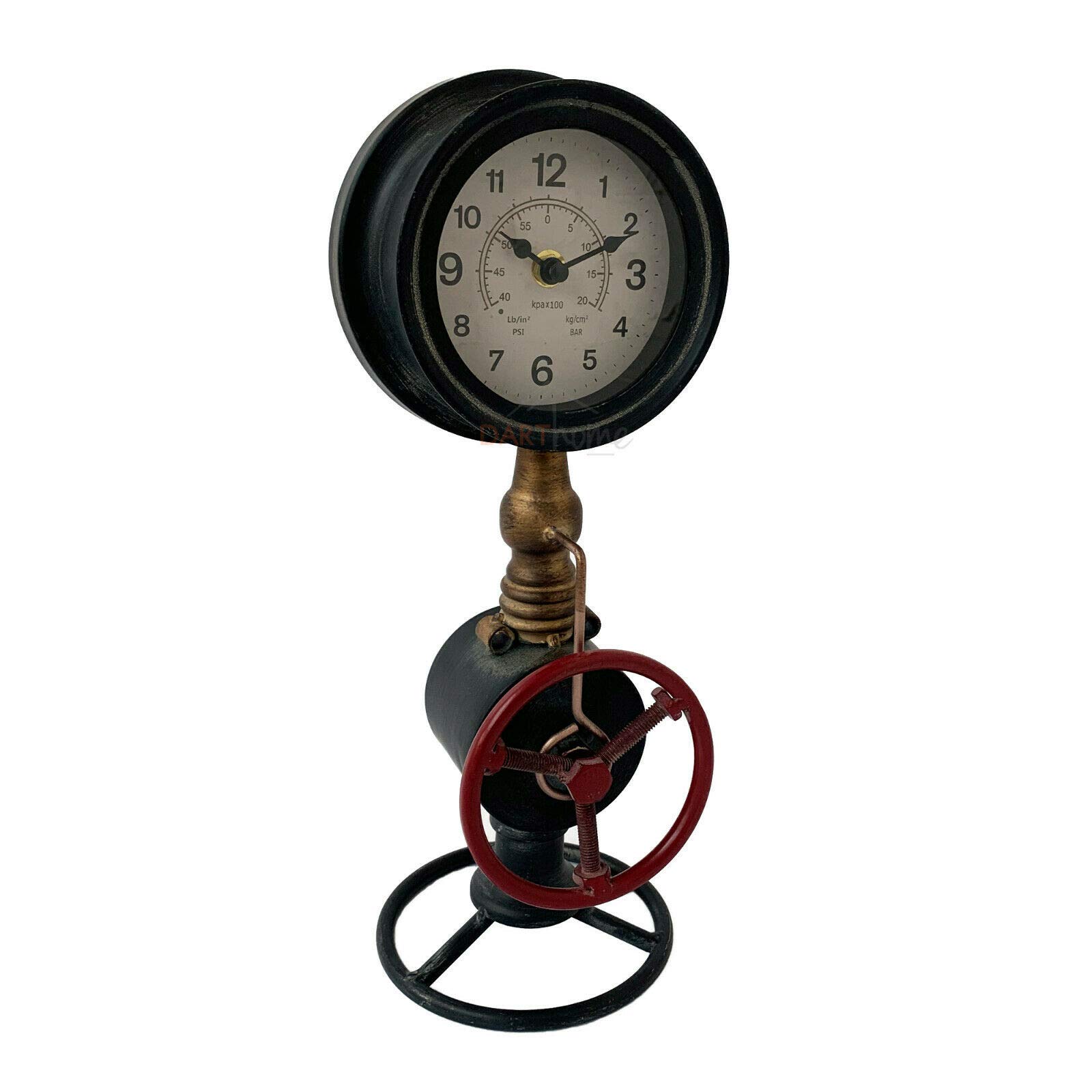 Standing Metal Industrial Rustic Warehouse Factory Station Pipe Wall Art Clock