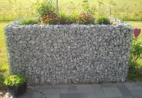 GABIONA | Gabionen-Hochbeet LxHxB: 130x50x80 cm | Eckiger Steinkorb als Pflanzkübel für den Garten | Maschenweite 5x10… – Bild 4