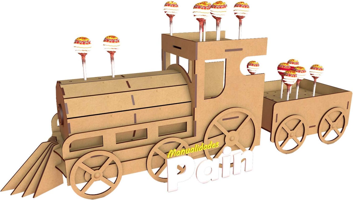 tren en madera manualidades