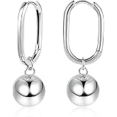 925 Sterling Silver Ball Drop Dangle Earrings Hypoallergenic Ball Drop Earrings for Women Fashion Jewelry