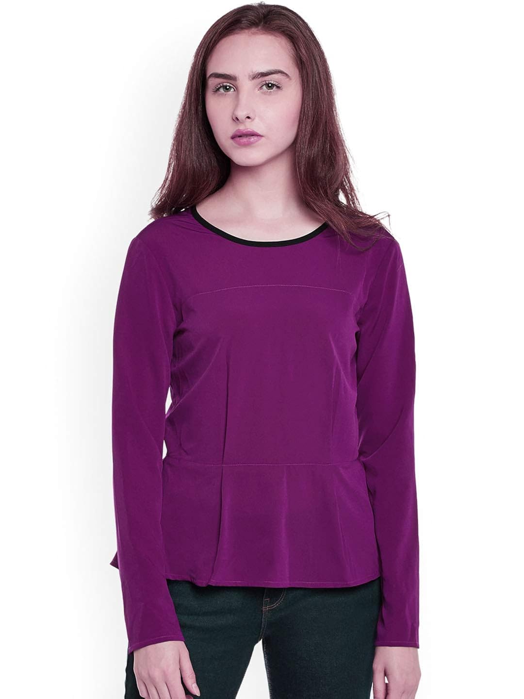 purple peplum top