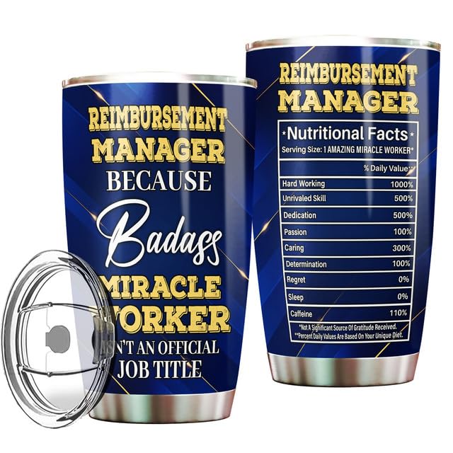 MONIZILUCKY Reimbursement Manager Tumbler Stainless