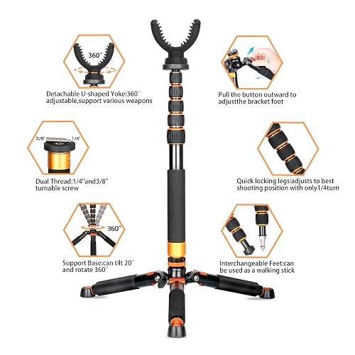 Shooting Tripod Gun Rest Gun Tripod Hunting Monopod Shooting Stick ...
