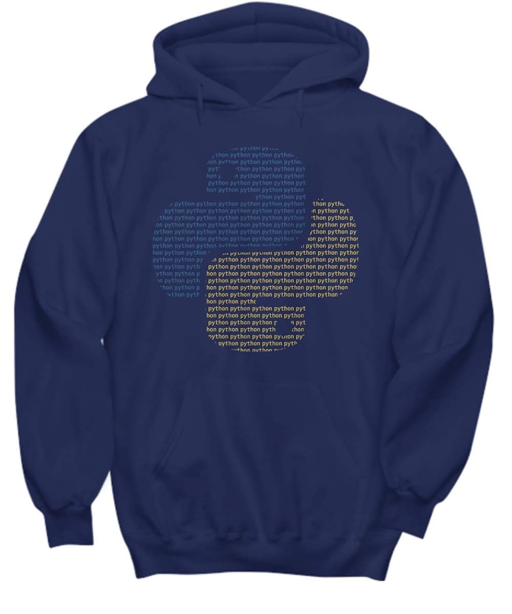 LaserKing Python Programming Language Hoodie Unisex Black and Navy