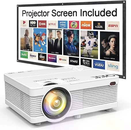 Q K K Mini Projector 6500Lumens Portable LCD Projector