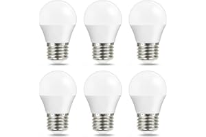 A15 Light Bulb 60W Equivalent, 6.5W Small LED Refrigerator Bulbs,5000K Daylight, 600 LM, E26 Medium Base,Not-Dimmable,Ceiling