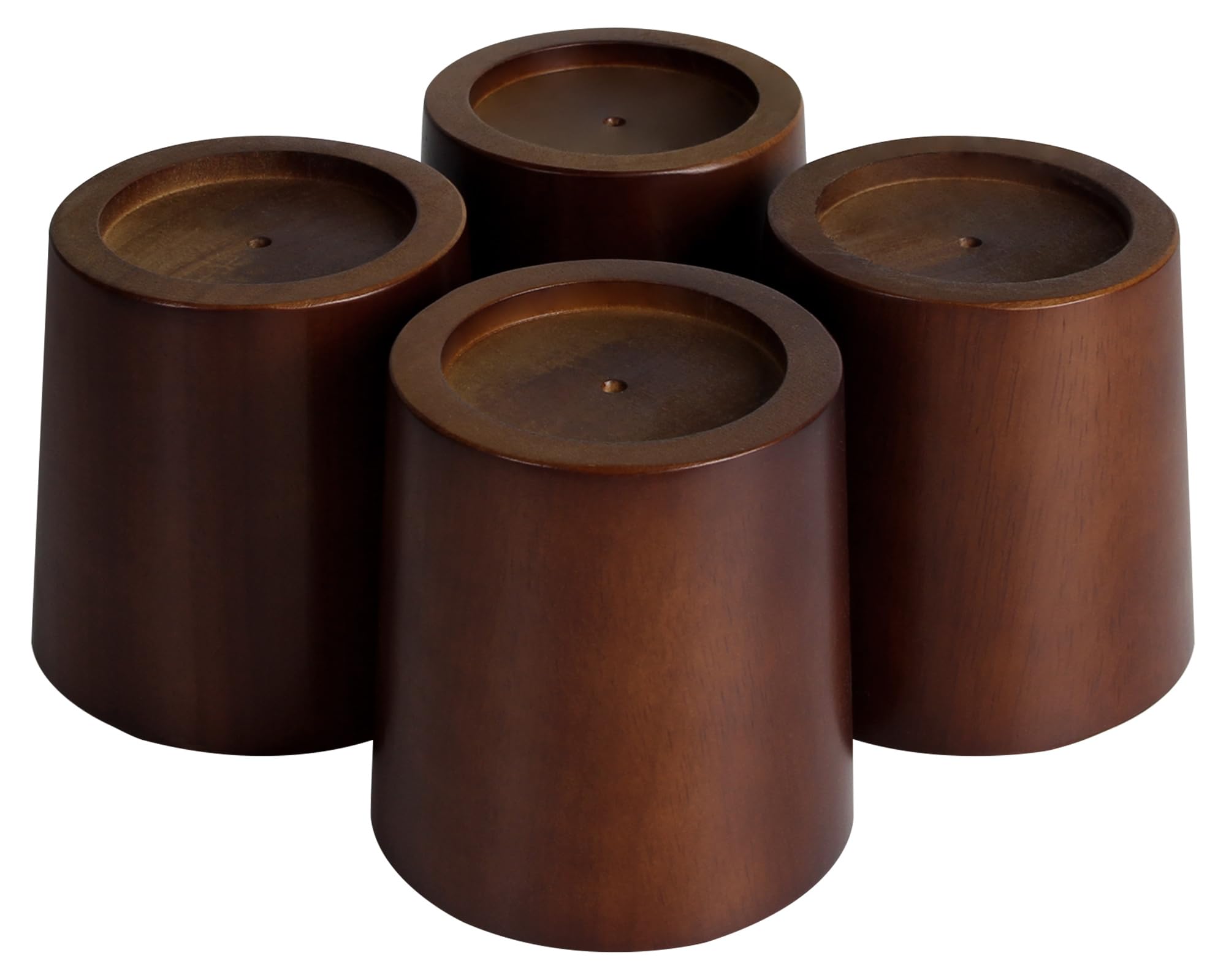 Photo 1 of OneDream Wood Bed Furniture Risers Blocks - 4 inch Set of 4 Bed Risers, Heavy Duty Solid Wood Round Risers, Sofa Riser with Non-Slip Pad, Create Storage Space and Easy Cleaning for The Sweeper