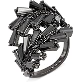 Lavencious Art Cocktail Fashion Ring Size Adjustable From 6-8.5 Cubic Zirconia Jewelry