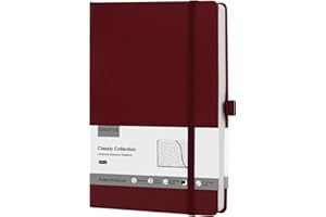 ONAVIA Lined Journal Notebooks for Work, Travel, College, A5 Size 100 GSM Thick Paper, Classic Ruled Journaling Notebook, Hardcover Notepad for Writing 160 Pages, 5.5 x 8.3 inch, Burgundy