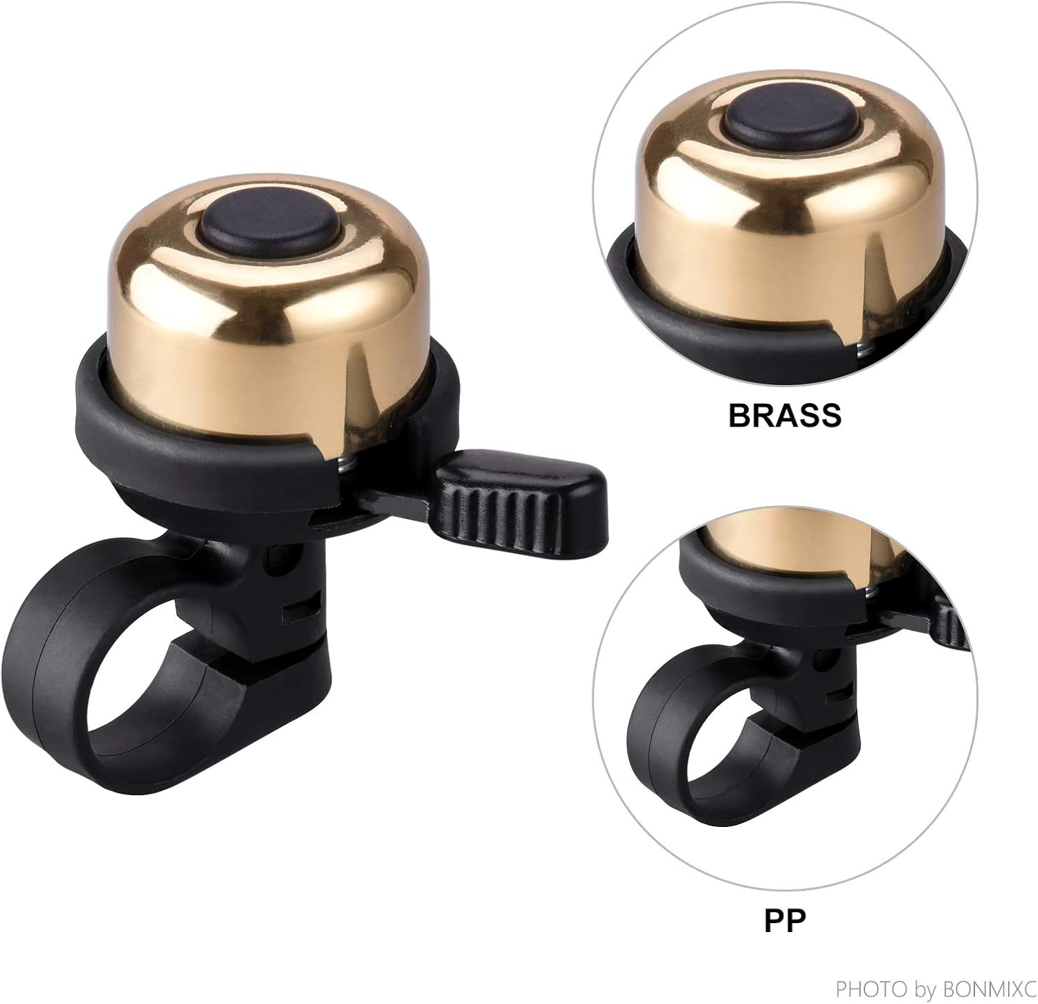 BONMIXC Bike Bell Pure Brass Bicycle Bell Clearer Louder Longer