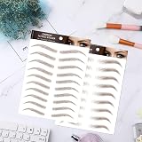 BINBXOQ 8 Sheets 6D Hair-Like Eyebrow Tattoo Transfers 76 Pairs Light Brown view 6