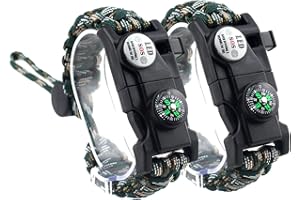 Daarcin Survival Paracord Bracelet,Fire Starter,Waterproof SOS Light, Compass, Whistle, Adjustable AK87 20 in 1,Outdoor Ultimate Tactical Survival Gear Set,Gift for Kids,Men