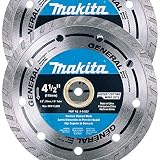 Makita 2 Pack - 4.5" Turbo Diamond Blades For Grinders & Circular Saws - Ultra-Fast Cutting For Concrete, Masonry & Brick - 5/8", 20mm & 7/8" Arbors
