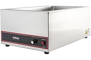 Winco FW-S500 Commercial Portable Steam Table Food Warmer 120V 1200W,Stainless Steel,Large