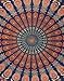 RAJRANG Boho Mandala Roundie Gypsy Hippie Tapestry Decorative Cotton Tablecloth Meditation Yoga Mat - Golden Blue - 72 Inches