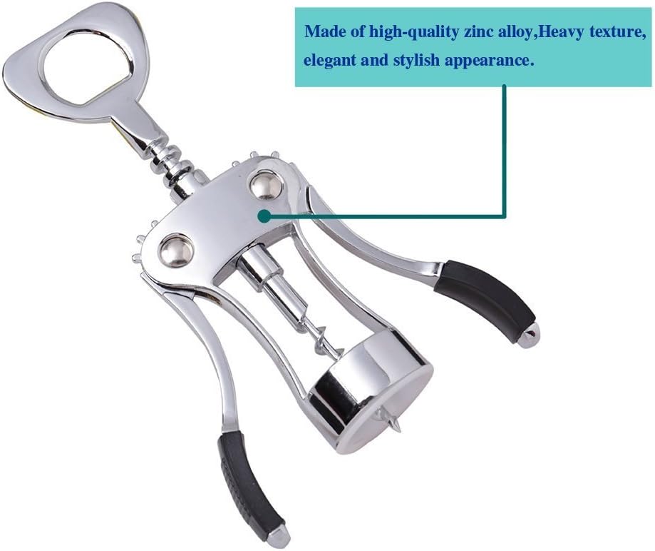 Tovee Upgrade Wing Corkscrew Wine Opener with Wine Stopper, Waiters Corkscrew Cork and Beer Cap Bottles Opener Remover - Image 4