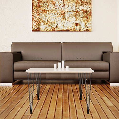 3S 28" Three-Rod Heavy Duty Hairpin Legs 1/2 Set of 4 Table Legs, Satin Black, Metal Legs, Screws Included