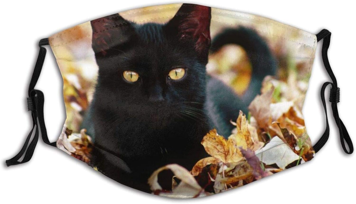 Black Cat Face Masks Washable Reusable Adjustable 3D