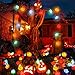Brizled Skull Pumpkin Halloween Lights, 32 LED 13.12ft Pumpkin Lights Skull Lights string, Battery Jack-O-Lantern Halloween String Lights, Indoor & Outdoor Party and Halloween Decorations, Multicolor
