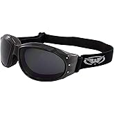 Global Vision Eliminator Dirt Bike Padded Motorcycle Riding Goggles for Men and Women (Black Frame/Smoke Lens)
