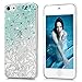 Mavis's Diary iPod 5 Case, iPod Touch 5th Generation Case 3D Handmade Bling Crystal Shiny Rhinestone Diaonds Special Hollow Floral Gradient Pattern Clear Case Hard PC Cover