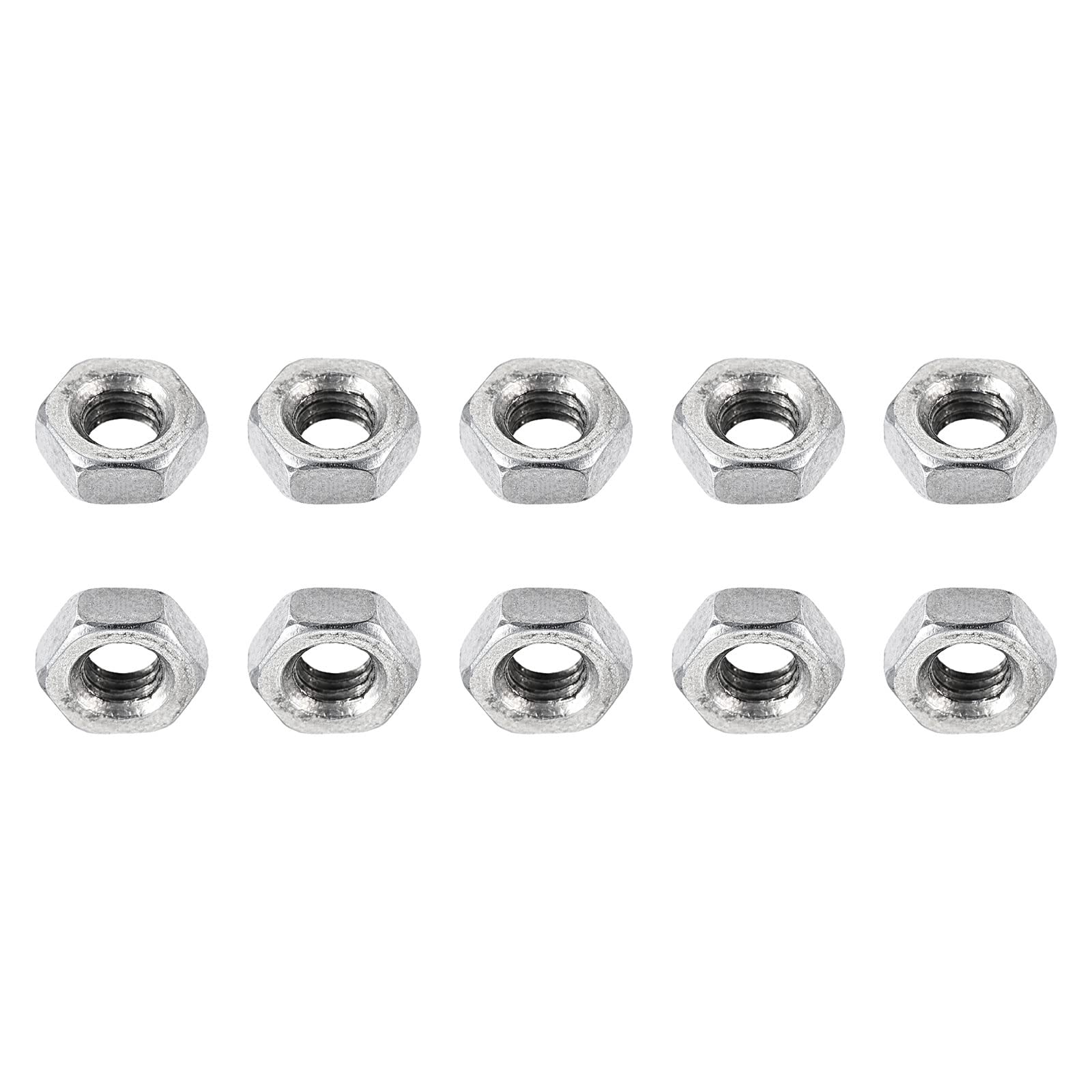 DTGN M3x0.5mm(DxP) Hex Nuts - 50Pack - Good for Home Garage Repairs - 304 Stainless Steel Hexagonal Nuts - Silver Tone