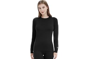 Iguana Womens 100% Merino Wool Base Layer Top for Ski Lightweight Thermal Underwear Shirts