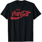 Coca-Cola Enjoy T-Shirt - Unisex-Adults, Black, Small, Short Sleeve, T-Shirt