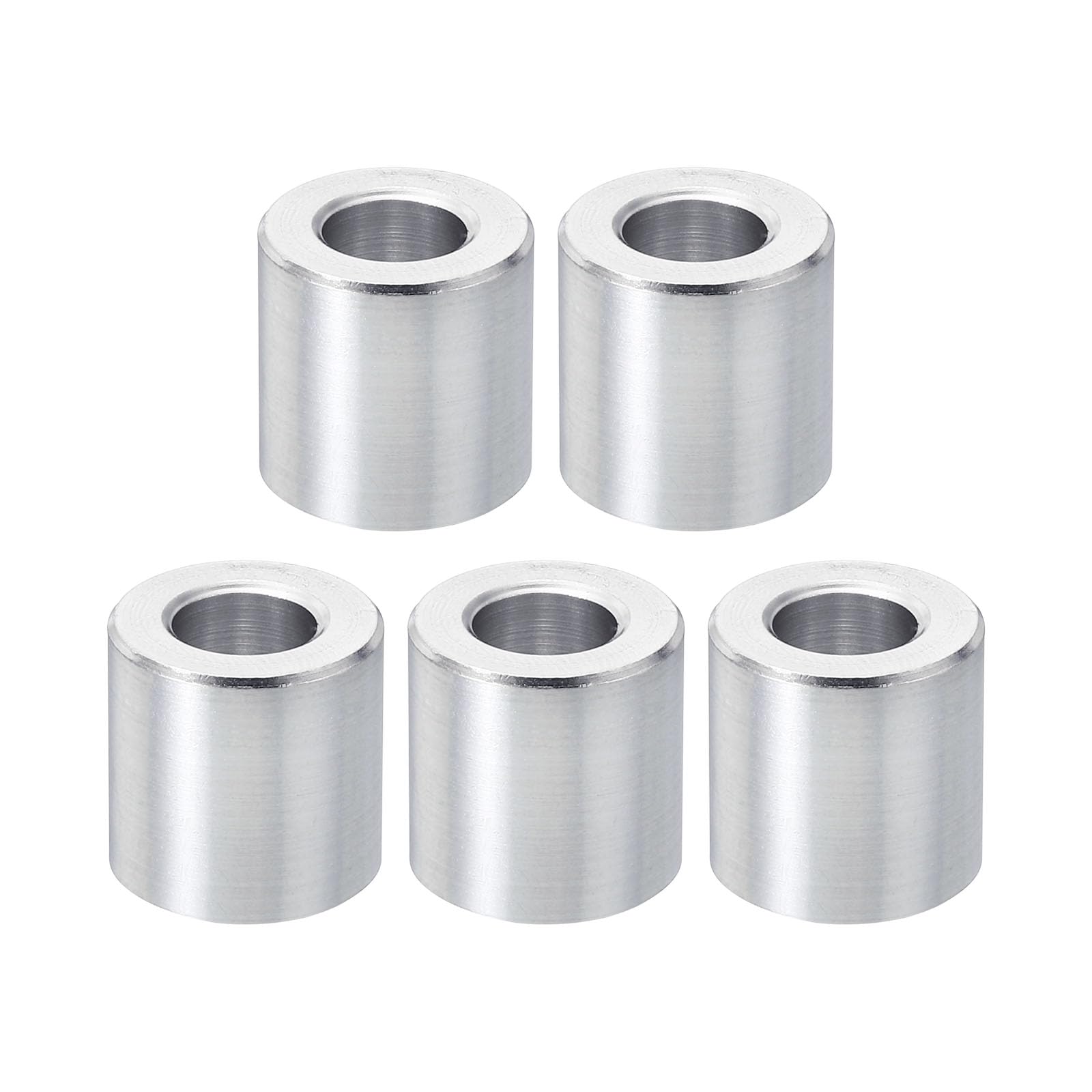 PATIKIL M10 Aluminum Spacers, 5 Pcs Metal Spacer Aluminum 10.5mm ID x 20mm OD x 20mm L Aluminum Spacer Screw Standoff Round for 3/8" M10 Screw Bolts