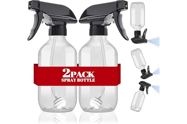 AMORIX Plastic Spray Bottles 2 Pack 360° Water Spray Bottle for Cleaning 10 oz/300 ml Upside Down Spray Bottle Small Mister S