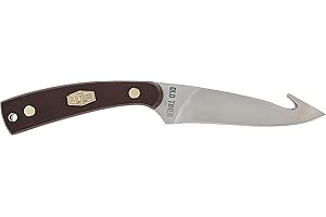 Old Timer 158OT Guthook Skinner 7.3in High Carbon S.S. Full Tang Fixed Blade Knife with 3.5in Blade and Sawcut Handle for Outdoor, Hunting and Camping