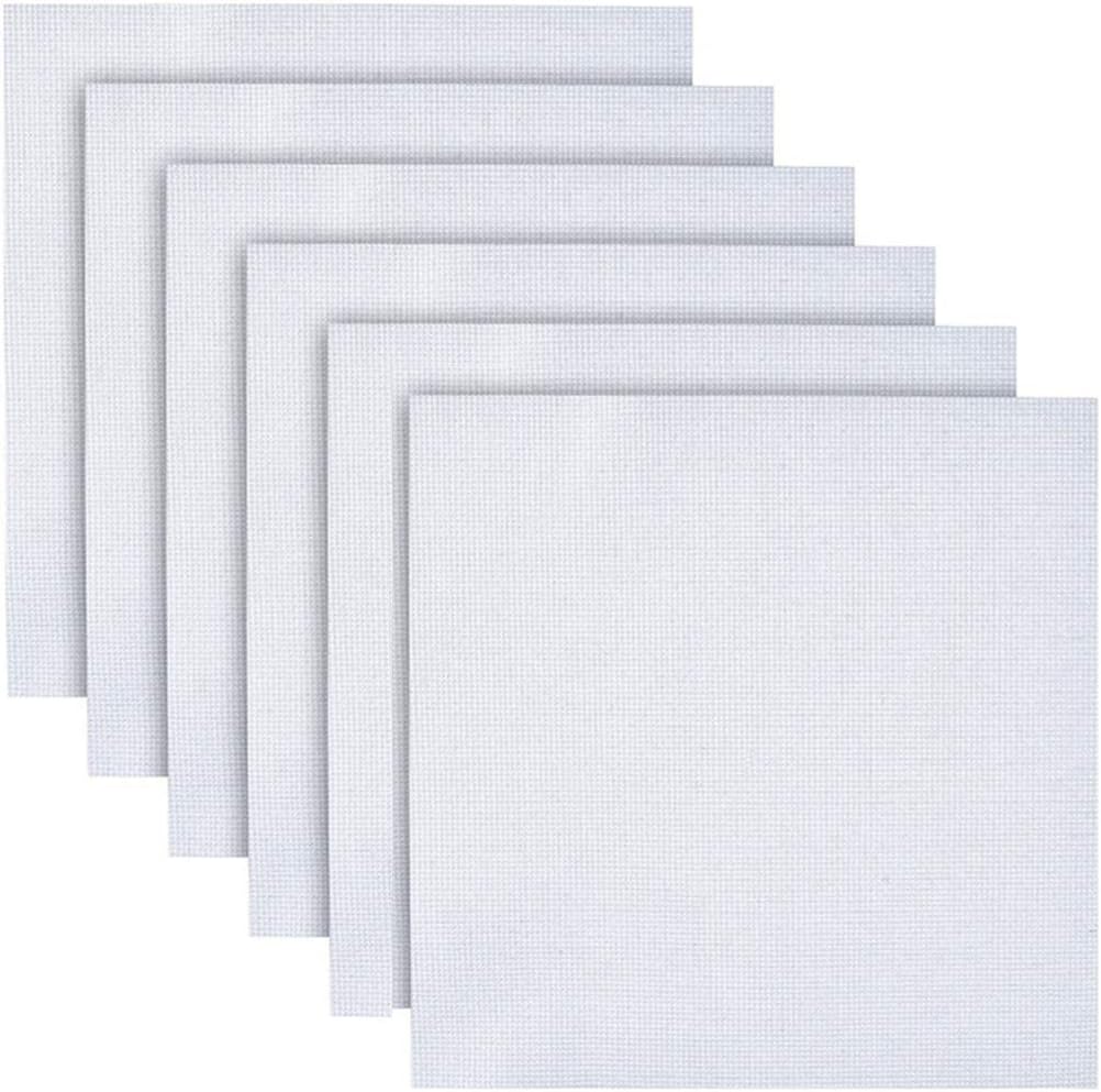 FineInno 6 Pieces Aida Cloth 14 Count Pure Classic Reserve Cross Stitch Cloth Fabric White for Embroidery 18 X 12 inch