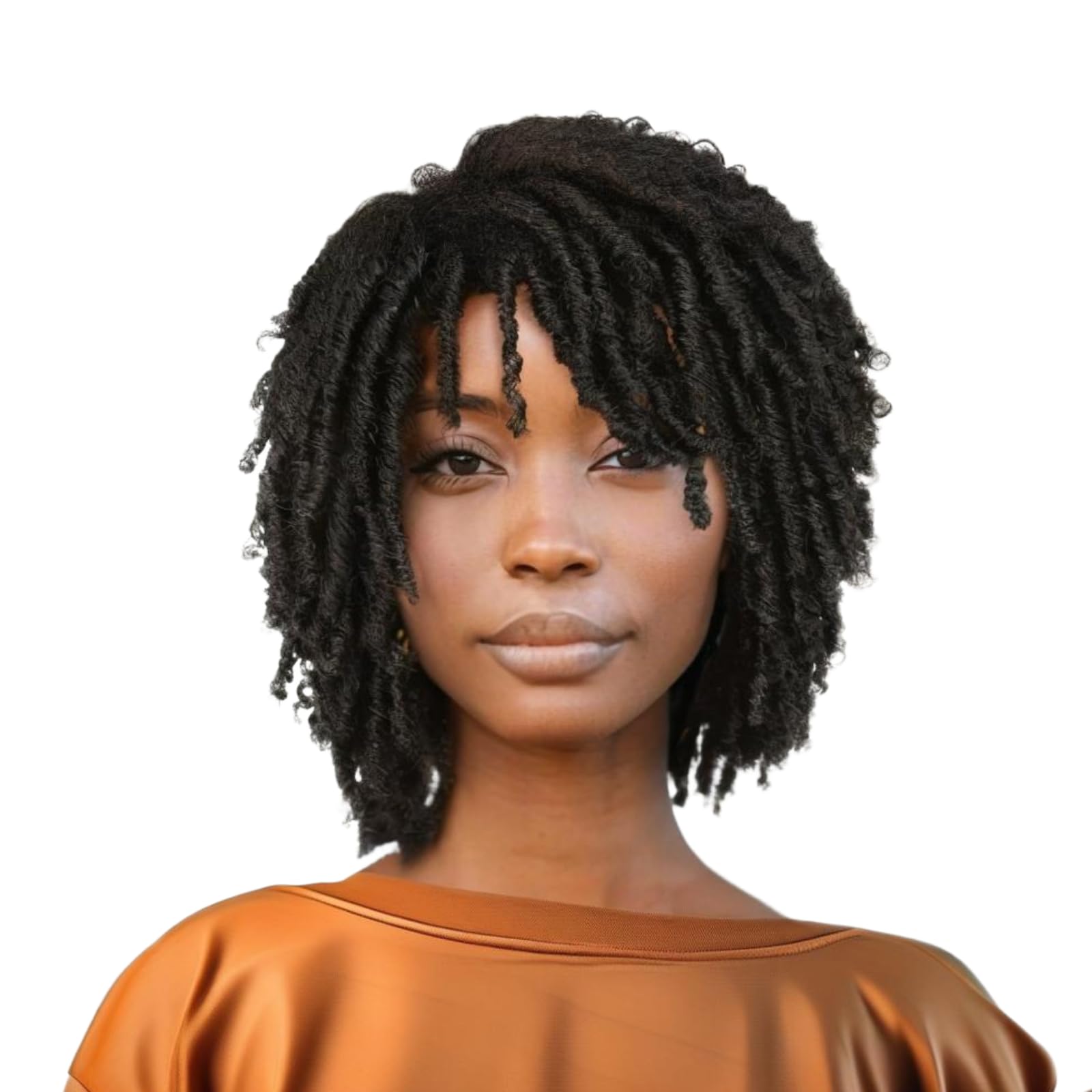BECUS Dreadlock Wigs for Black Women Black Braided Wig Short Twist Crochet Hair Synthetic Wigs (12.5 Inch Black #1B) — image 1