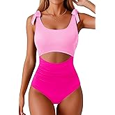 Daci Women's Cutout One Piece Swimsuit - Tummy Control Bathing Suit Tie Knot Swimwear 2026