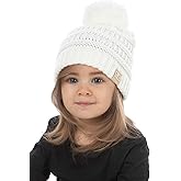 Funky Junque Exclusives Toddler Pom Beanie – Warm Knit Winter Hat for Kids Ages 1–4, Cozy Snow Beanies for Baby Boys & Girls