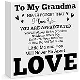 Gifts for Grandma Engraved Wood Box Sign Desk Decor Sign for Grandma Birthday Christmas Thanksgiving Mothers Day Gifts for Grandmother Nana Granny from Granddaughter Grandson