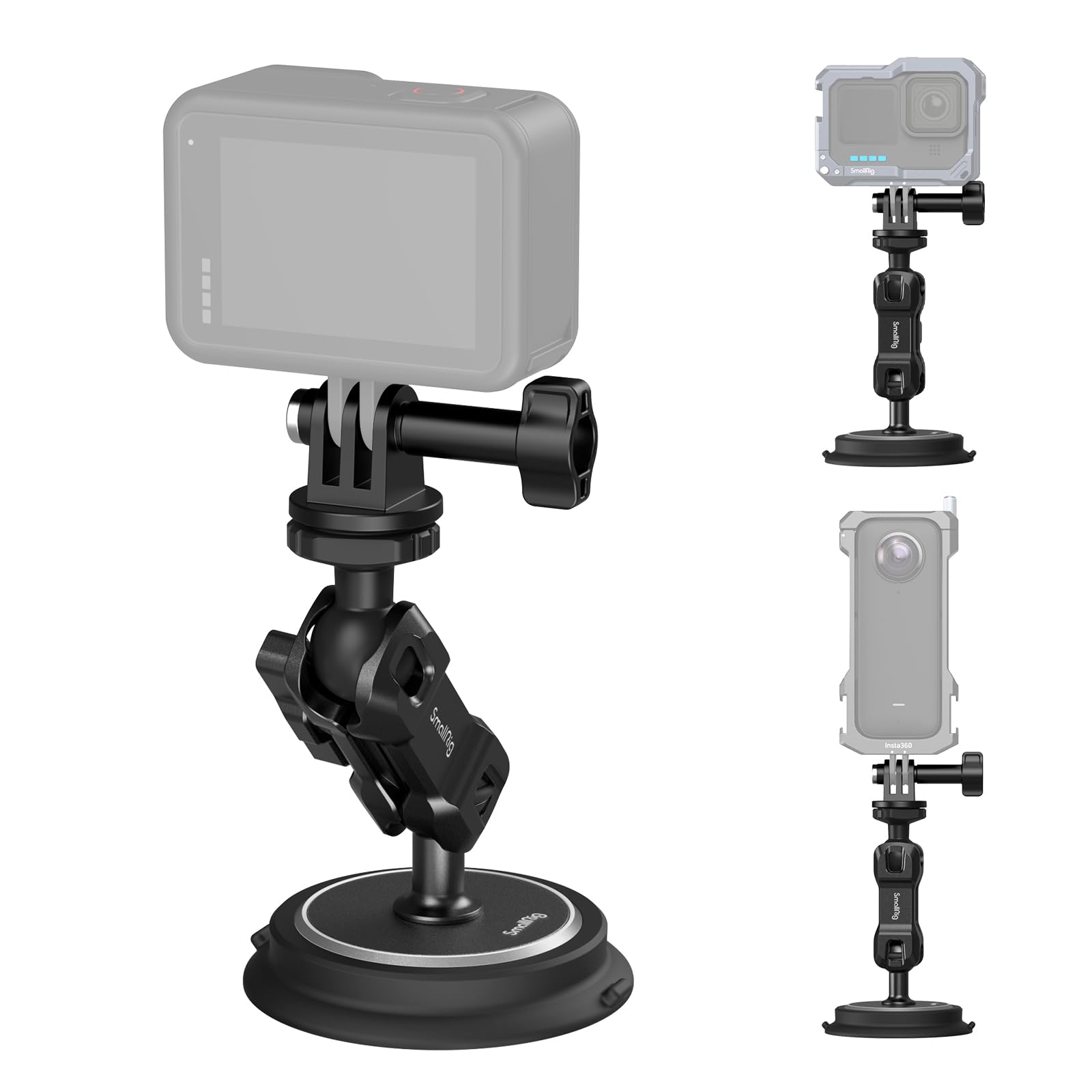 SMALLRIG 2-in-1 Magnetic Suction Cup Mount for Gopro, Car Camera Mount Outside for Action Cameras, with Ball Head Magic Arm 4466