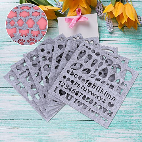 7Pcs/Set DIY Needle Felting Applique Mold Felt Template Beginner Craft Tool,Lovely Patterns-Tree, Cloud, Bone, Butterfly, Flower, Squirrel