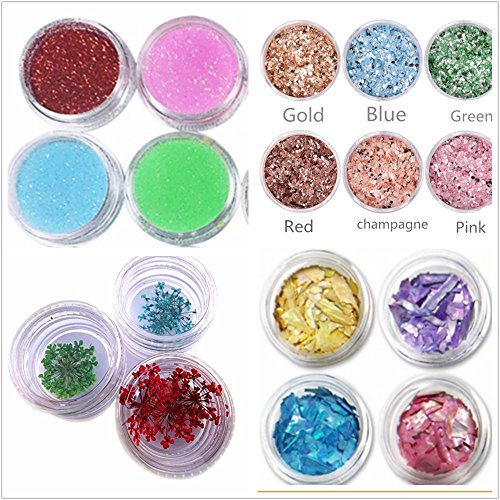 Frenshion 5 Pcs 30ML Crystal Epoxy Resin UV Glue, 14Pcs Transparant Silicone Mold 100 Pieces Golden Rings Metal Accessories, Mini Lamp Tweezer 48 Pcs For Jewelry Earrings Necklace Bracelet Nail Art