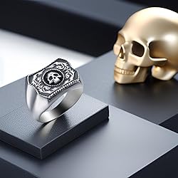ELFASIO Vintage Ring Stainless Steel Gothic Skull