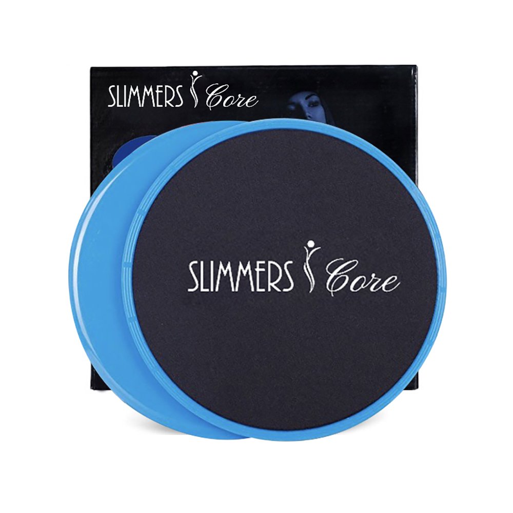 Sliding Discs, Gliding Discs,Smooth Exercise Core Sliders Reversible for use on Carpet or Hard Floors Abdominal Workout - Total Body Workout Equipment - Home Gym for Increased Stamina Burn Fat (Blue)