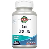 KAL Super Digestive Enzyme Tablets for Women &amp; Men, 60 Count | Enzyme Supplement for Digestion Health Support, Vegan Complex with Betaine HCl, Bromelain, Papain, Pancreatin, &amp; More