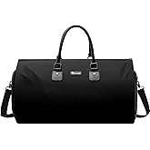 Modoker Eco-Friendly Convertible Garment Bags for Travel, Carry on Garment Duffel Bag for Women Men Weekender - 2 in 1 Hanging Suitcase Suit Travel Bags, Black