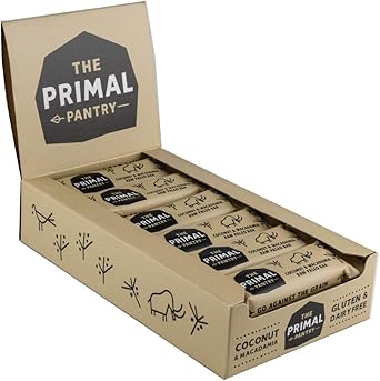 The Primal Pantry Coconut Macadamia Raw Paleo Bar 45g Pack Of