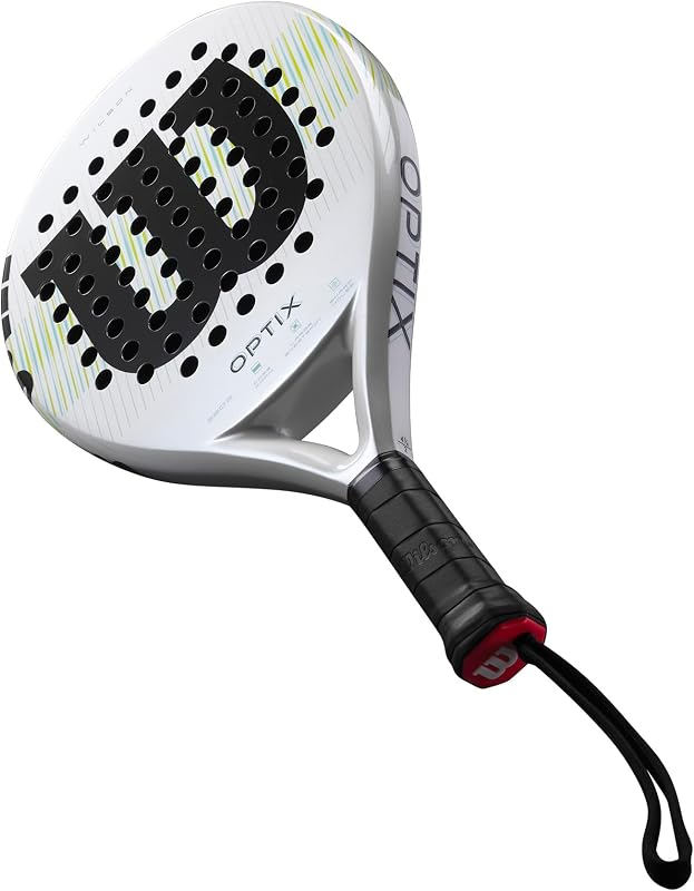 Optix V1, Raquette de Padel, Structure en Fibre de Verre et Mousse Souple, Design Circulaire et Technologie des Trous de Précision, Couleur : Blanc, Taille : 2