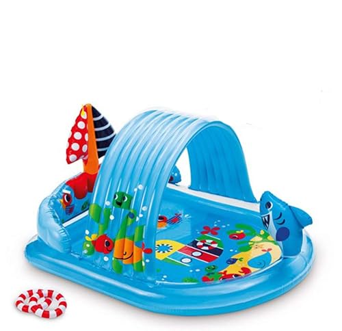INTEX 57128MW Shark Play Center Inflatable Kiddie Pool, 61.5in x 51in x ...