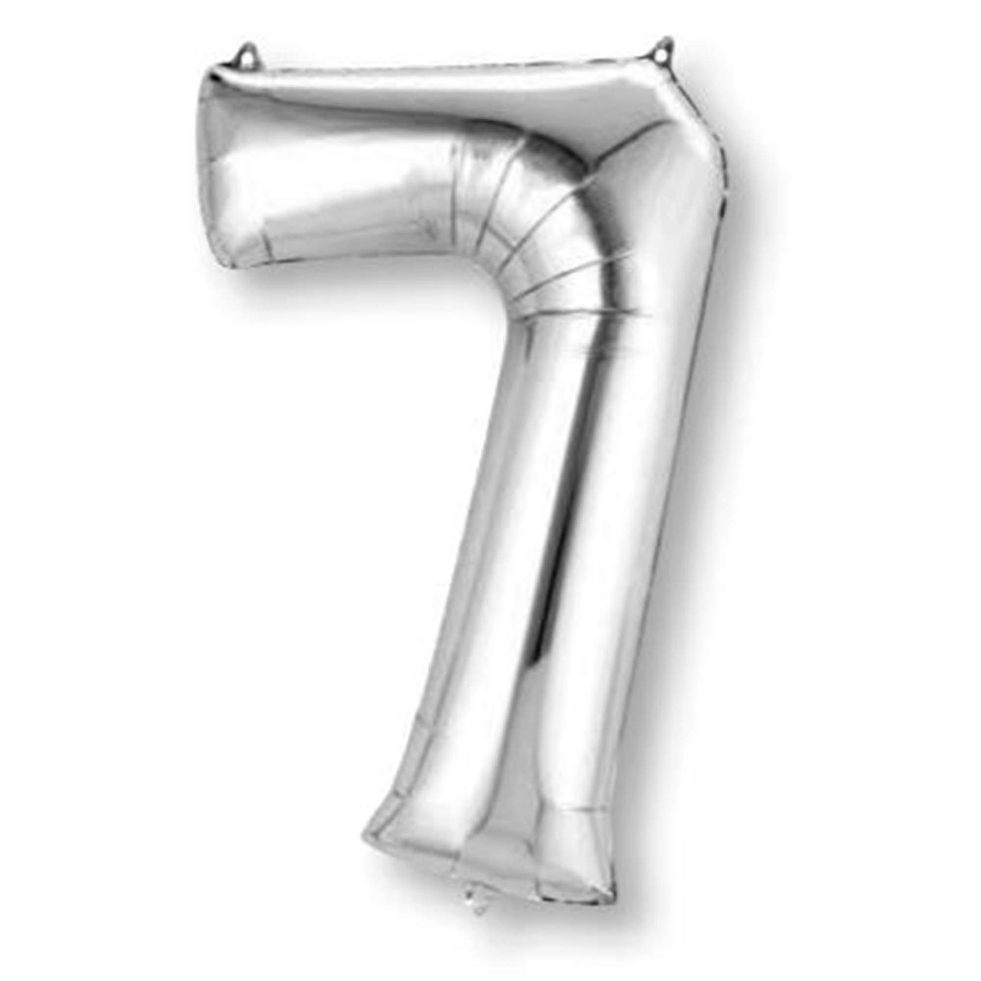 Amscan Anagram 2798701 - Number 7 Silver Foil Balloon - 32" — image 1