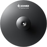 Donner Mute Cymbal for Electronic Drum Set, 17-inch Triple-Zone Crash/Ride Cymbal for Electric Drum Kit, 3 Zone E Cymbal for Digital Drum (CYB-17T)